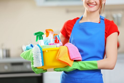 Cleaners Greenwich team working safely in a professional environment