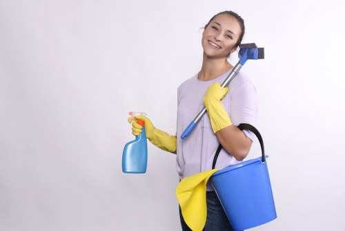 Final cleaning team scene in a Greenwich residence