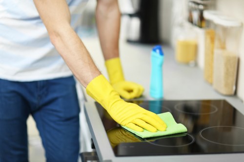 Short-let kitchen cleaning and reset in a Greenwich apartment
