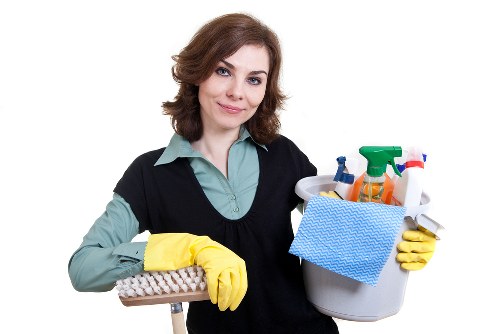 Professional window cleaner servicing a Greenwich home
